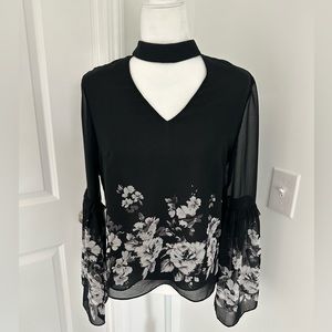 Black Flowy Top